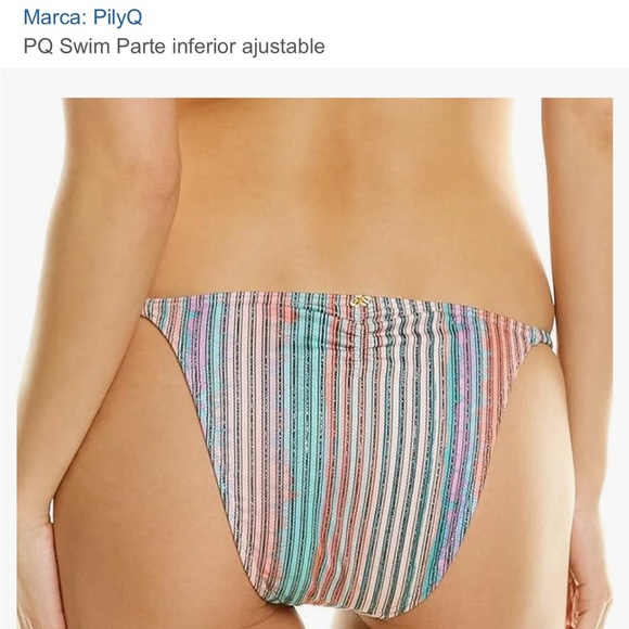 PilyQ Multicolor Striped Bikini Bottom | M - Picture 2 of 10